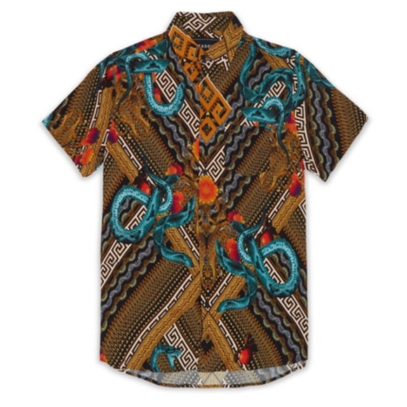 Men’s Reason Serpent Button Down Shirt Small - Picture 2 of 7